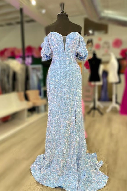 Puff Sleeves Prom Dresses – Dreamdressy Puff Sleeves Prom Dresses – Dreamdressy