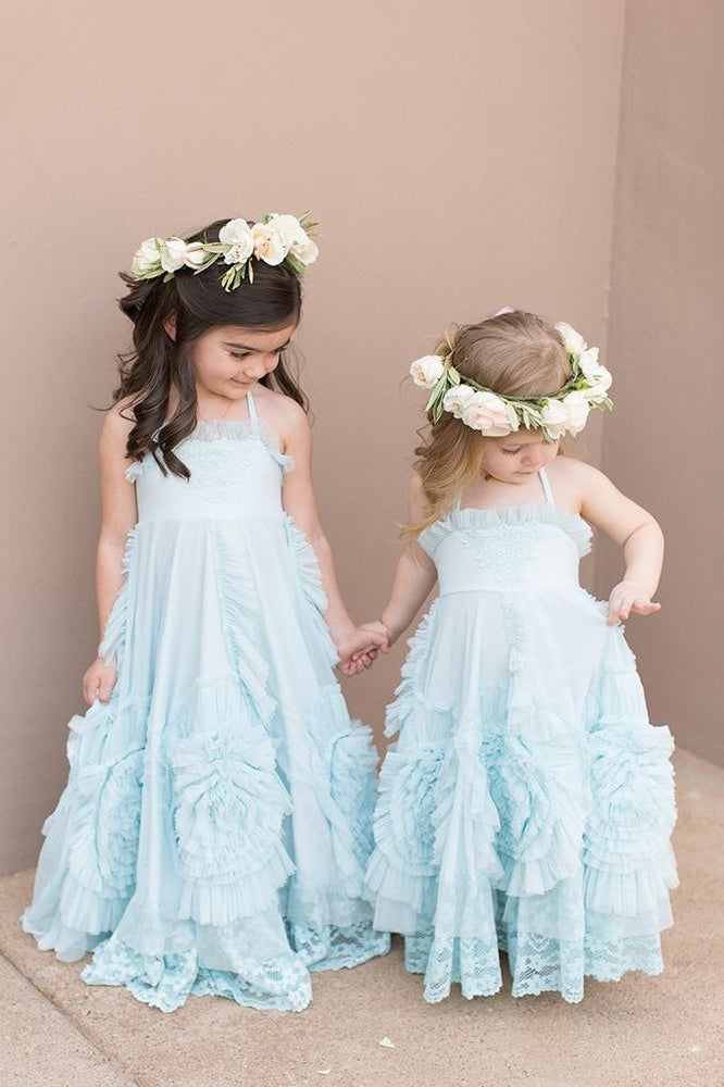 Princess Bohemian Beach Light Sky Blue Flower Girl Dress Dreamdressy Princess Bohemian Beach Light Sky Blue Flower Girl Dress Dreamdressy