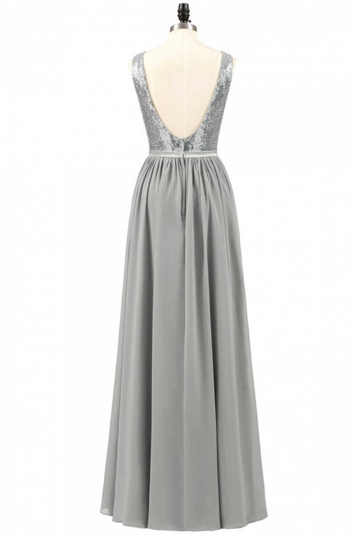 gray sequin bridesmaid dresses Dusty Blue Pattern Sequin Single Strap Bridesmaid Dress
