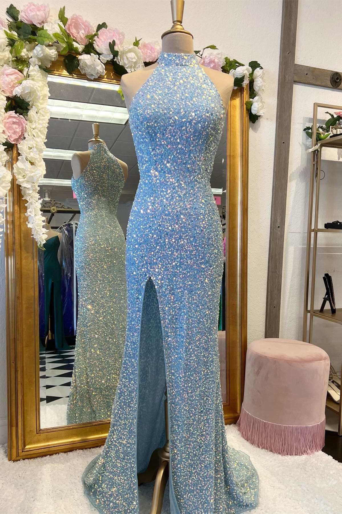 princess polly baby blue dress Blue satin dress |ASOS main image 1