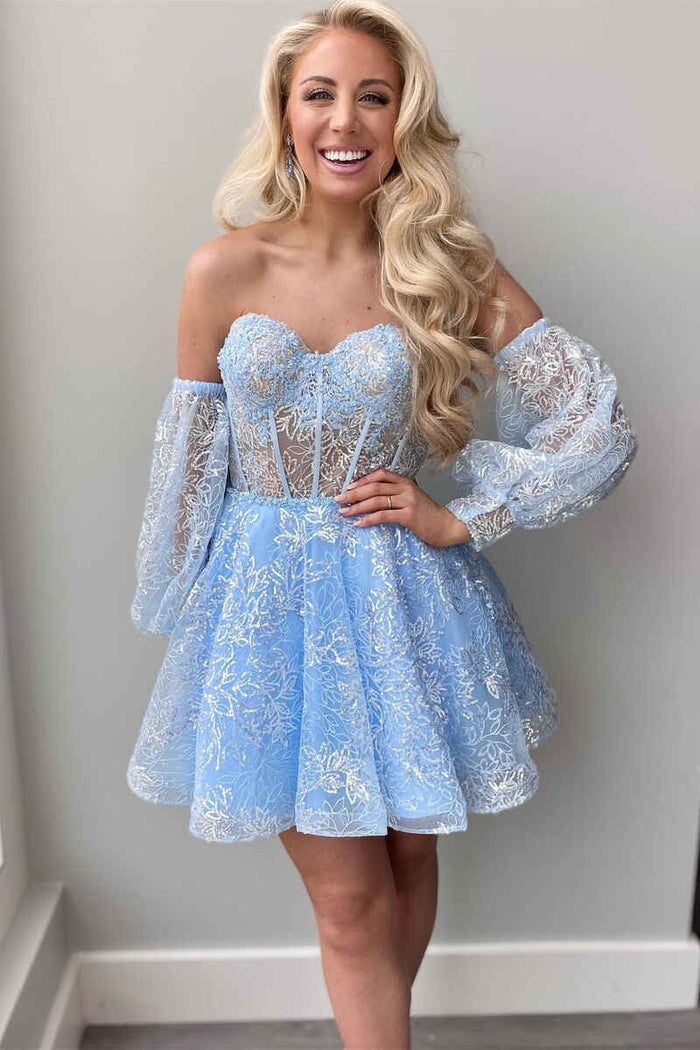 Puffy Sleeves Homecoming Dresses Dreamdressy Puffy Sleeves Homecoming Dresses Dreamdressy