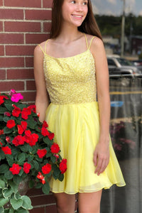 Sparkle Beading Blue Short Homecoming Dress