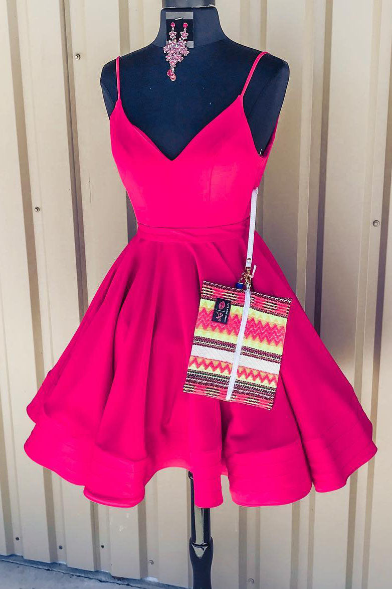 Princess Short Hot Pink Homecoming Dress Dreamdressy Princess Short Hot Pink Homecoming Dress Dreamdressy