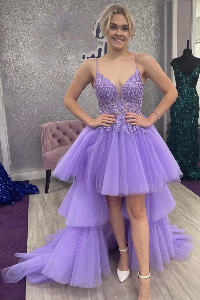 lace lavender prom dresses High-Low V-Neck Tiered Dress – Dreamdressy USonly Waist Line COOFANDY Mens Long Sleeve Color:Viloet