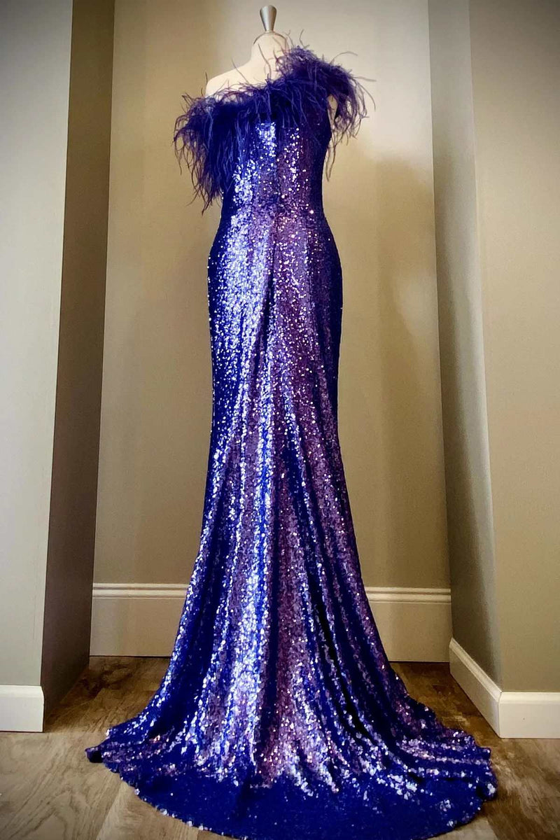 purple feather dress Gaze Feather Dress (Ready To Ship), L / Purple
