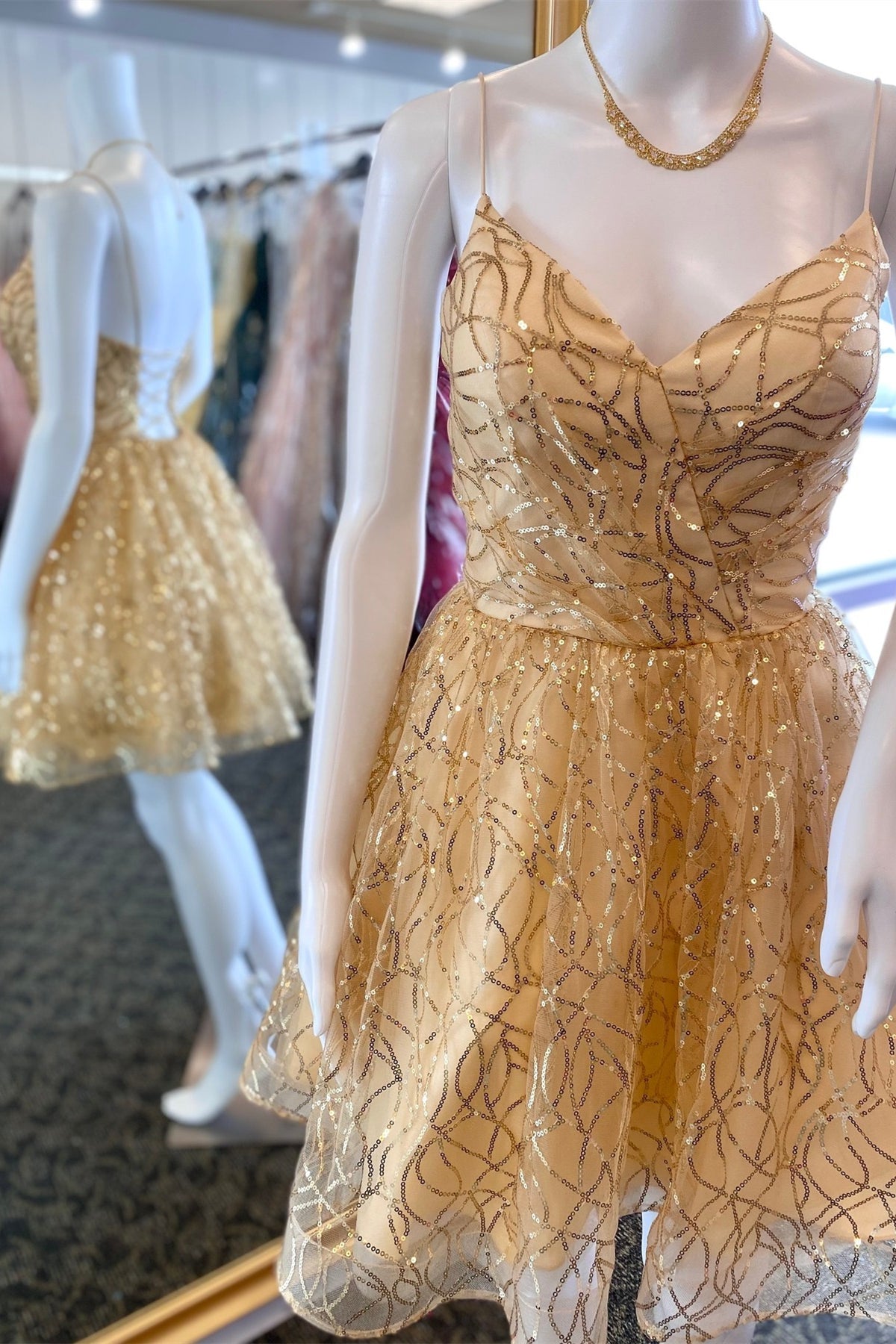Glittery Lavender Lace-Up A-Line Mini Homecoming Dress Dreamdressy Glittery Lavender Lace-Up A-Line Mini Homecoming Dress Dreamdressy