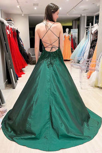 Hot Pink Floral Appliques Lace-Up A-Line Prom Gown