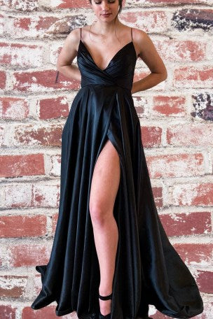 V Neck Royal Blue Long Prom Dress with Straps