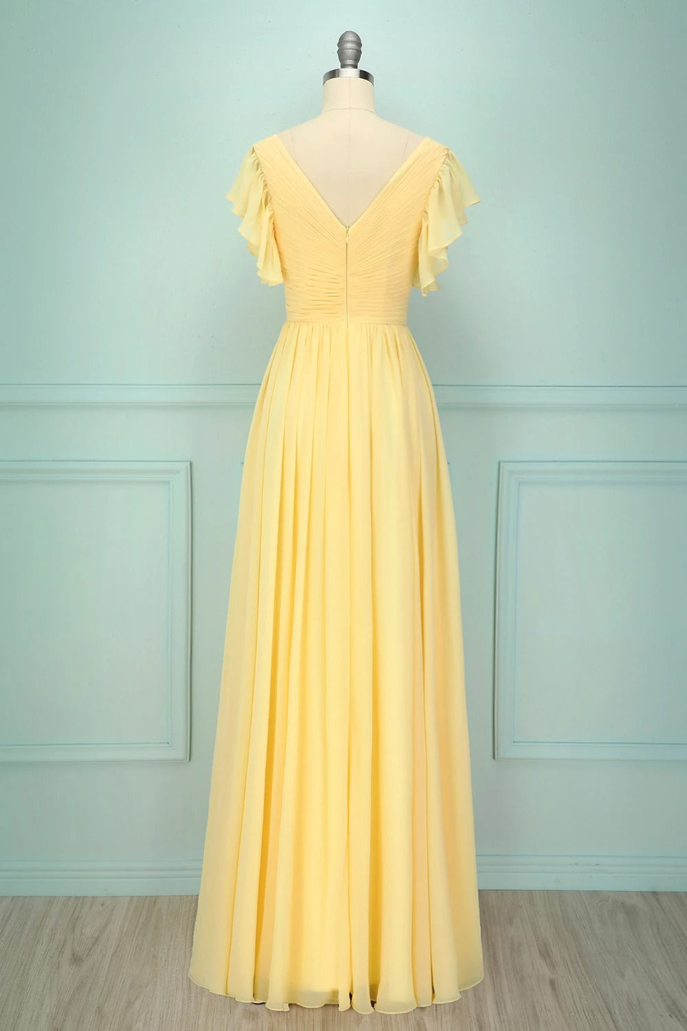 light blue and yellow bridesmaid dresses Bright Blue Bridesmaids Dresses and Yellow Bouquets shared on Bend the Light