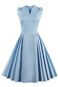 fitted lace wedding dress Blue Retro 50s Tea Length Prom Dress Formal Dress CC3005 Size 12 / Other