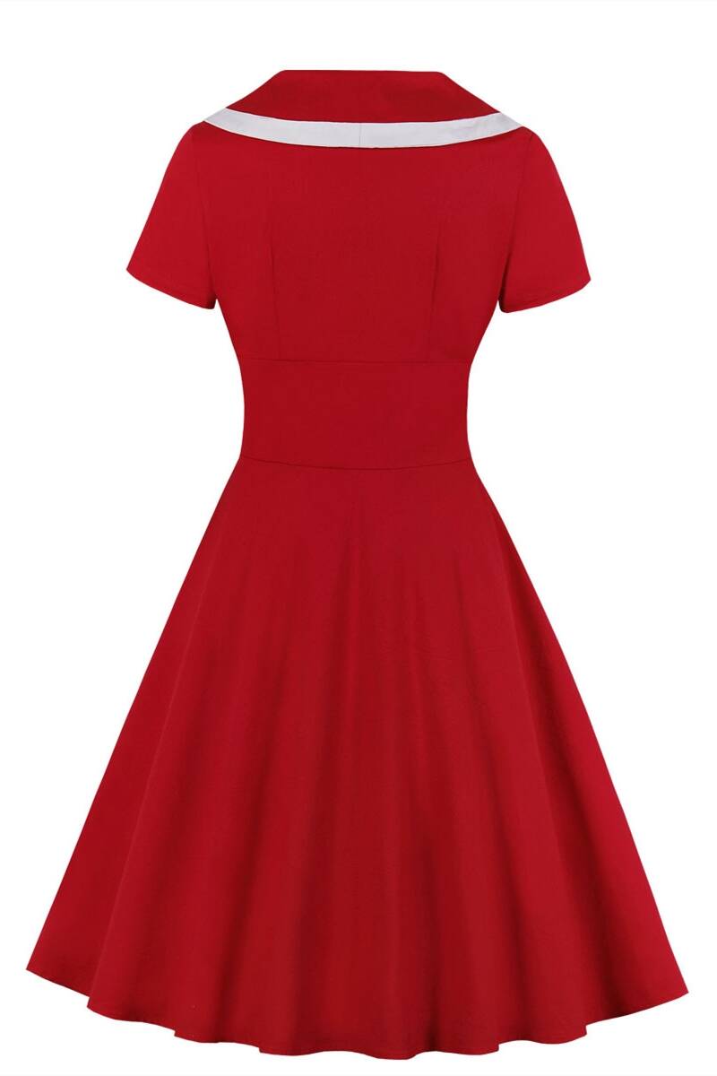 Vintage Style Short White and Pink Dress