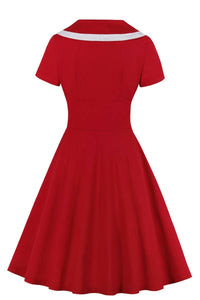 Vintage Style Short White and Pink Dress