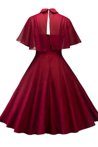 1950s Patchwork Red Swing Dress