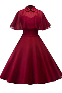 1950s Patchwork Red Swing Dress