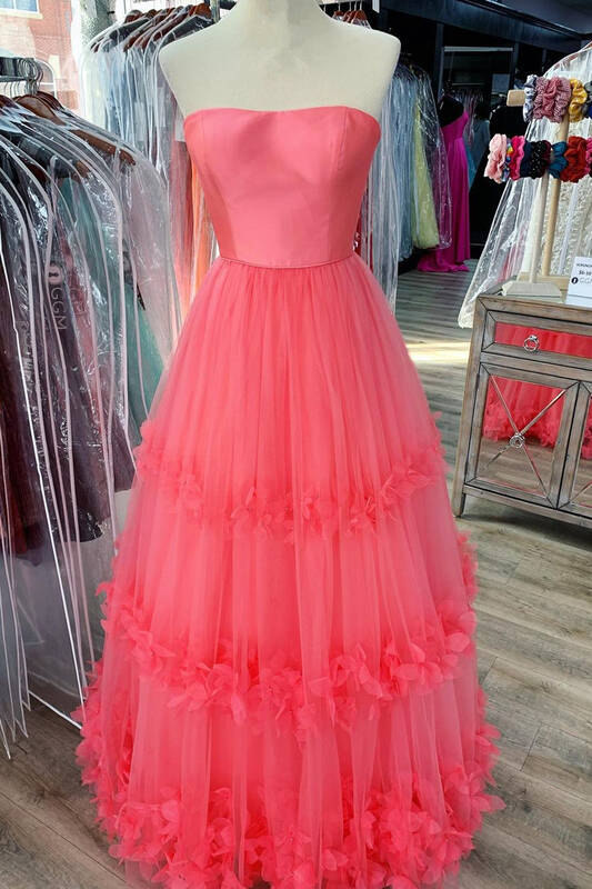 Strapless A-line Light Blue Ball Gown