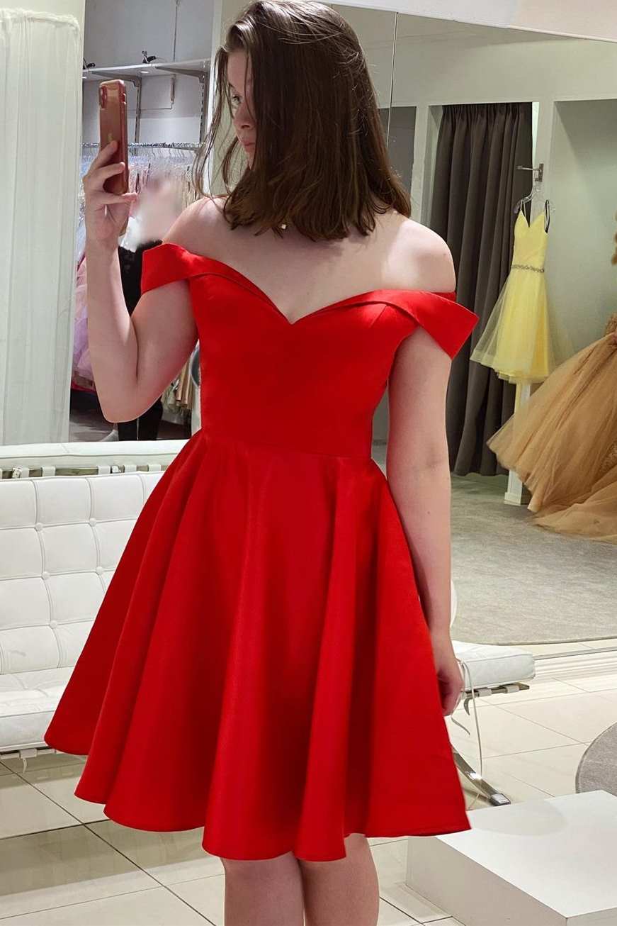 open lace back dress Women Red Rib Off-shoulder Short Dress – Poash Fashion Inc main image 0