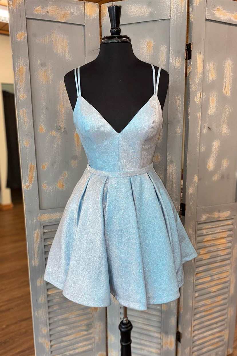 Double Straps A-line Short Homecoming Dress
