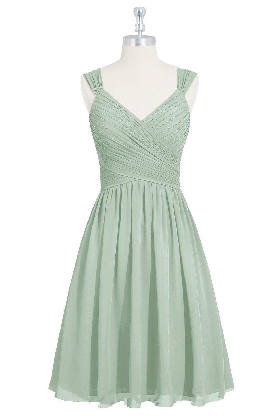 green bridesmaid dresses short BABARONI BABARONI Chiffon Lime Green Bridesmaid Dresses Halter Short/Mini Sleeveless Ruched A-line, Lime Green / US0