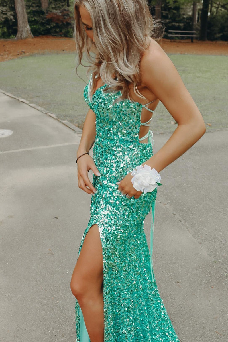 Silver Sequin Mermaid Long Formal Dress – Dreamdressy
