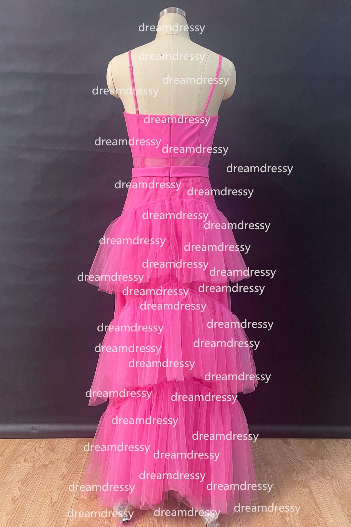 Princess Hot Pink Tulle Tiered Long Dress Dreamdressy Princess Hot Pink Tulle Tiered Long Dress Dreamdressy