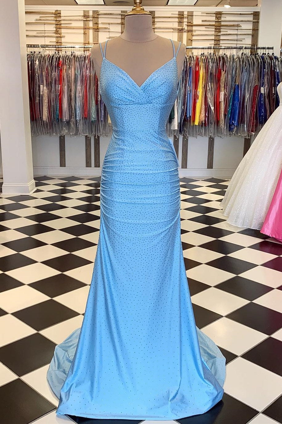 Neon Pink Mermaid Long Formal Dress