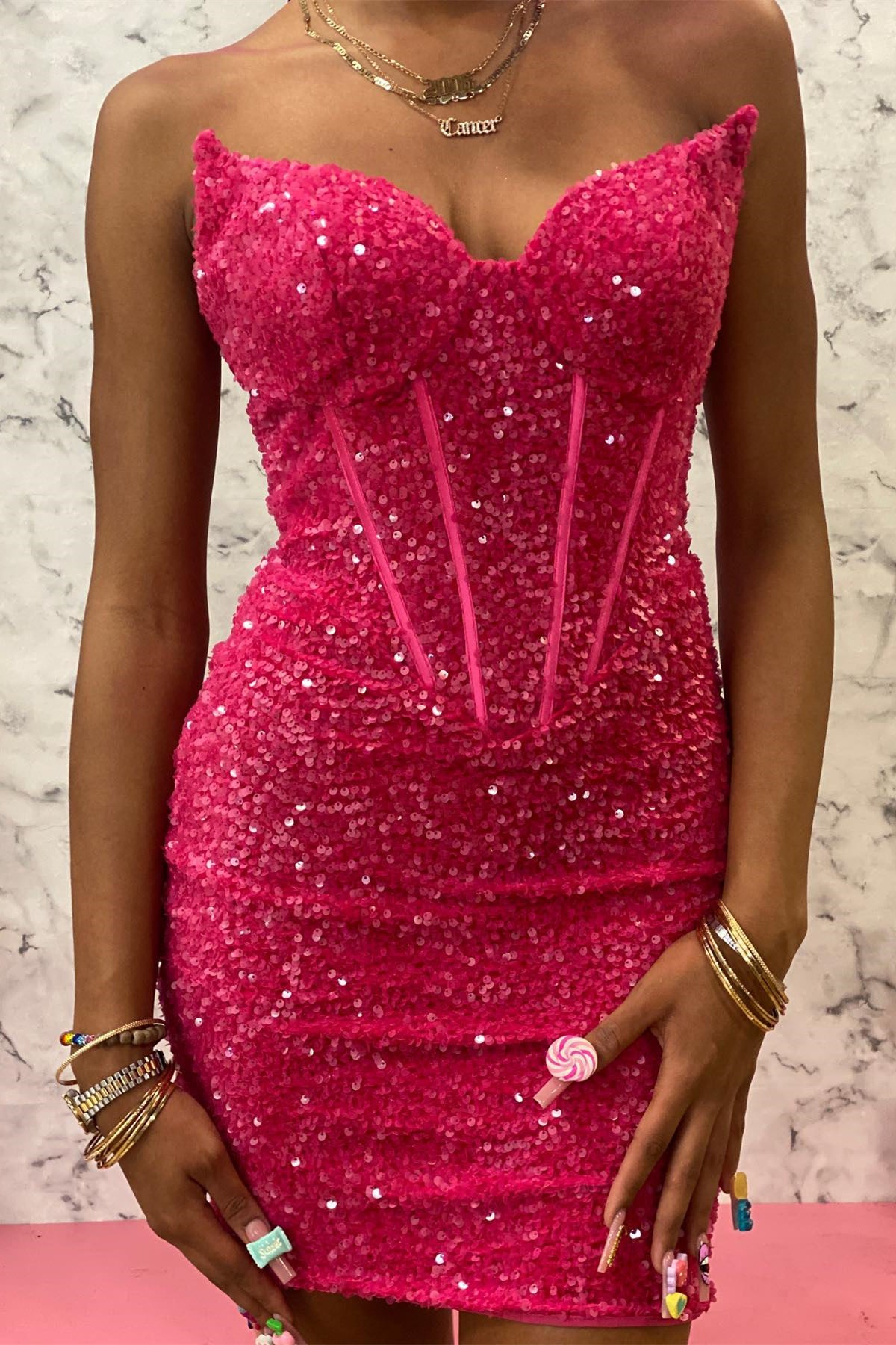 Short Red Sequin Strapless Cocktail Dress – Dreamdressy Short Red Sequin Strapless Cocktail Dress – Dreamdressy