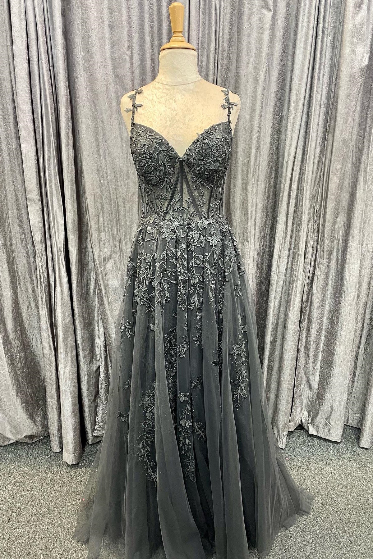 Aqua Tulle Floral Lace Off-the-Shoulder A-Line Prom Dress Dreamdressy Aqua Tulle Floral Lace Off-the-Shoulder A-Line Prom Dress Dreamdressy