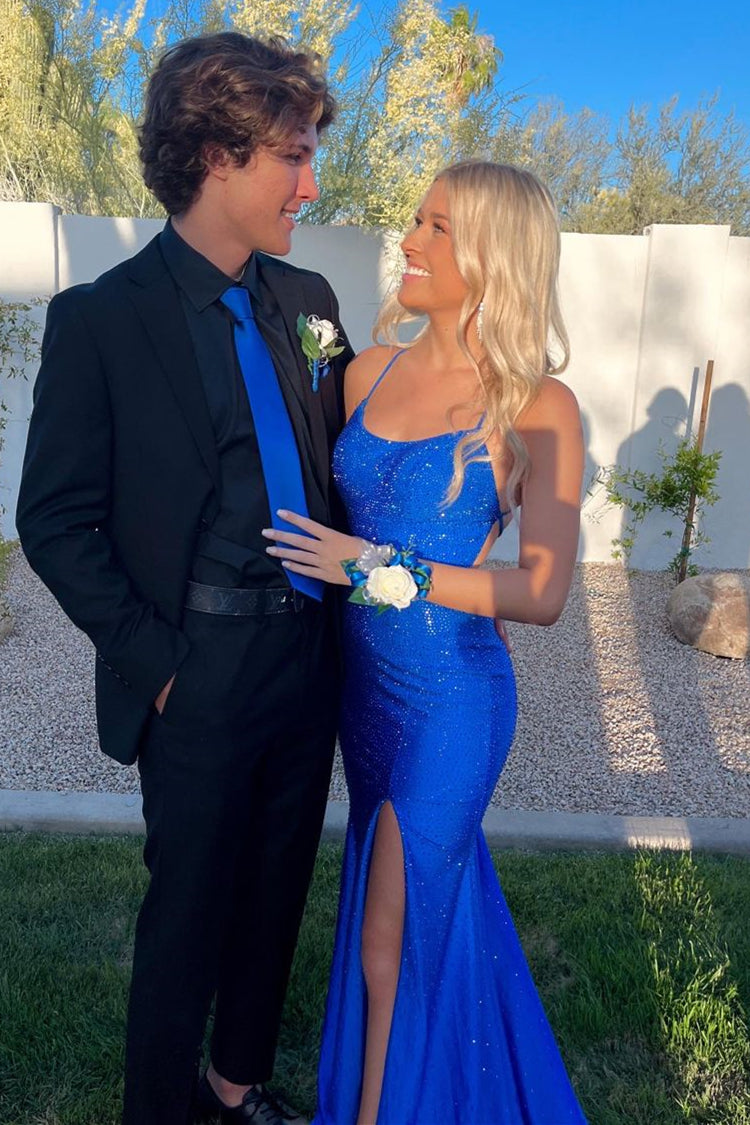 Neon Pink Beaded Mermaid Long Prom Dress – Dreamdressy