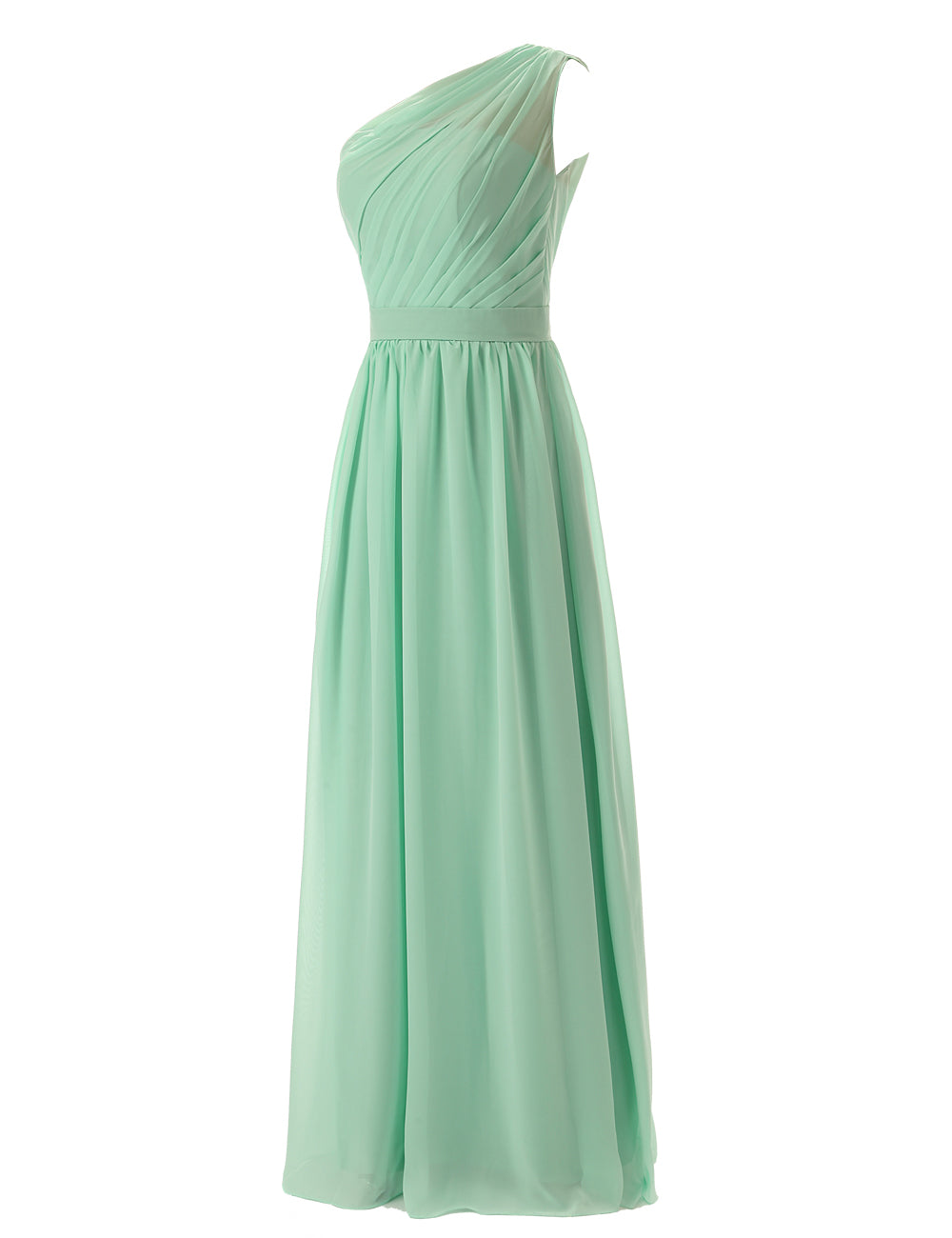 Simple A-Line Chiffon Ruched Mint Green Long Bridesmaid Dress Dreamdressy Simple A-Line Chiffon Ruched Mint Green Long Bridesmaid Dress Dreamdressy