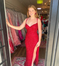 Glitters Mermaid Sequin Long Formal Dress with Slit