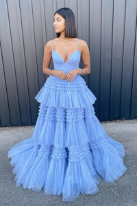 Princess Pink Tiered Layers Tulle Long Formal Gown